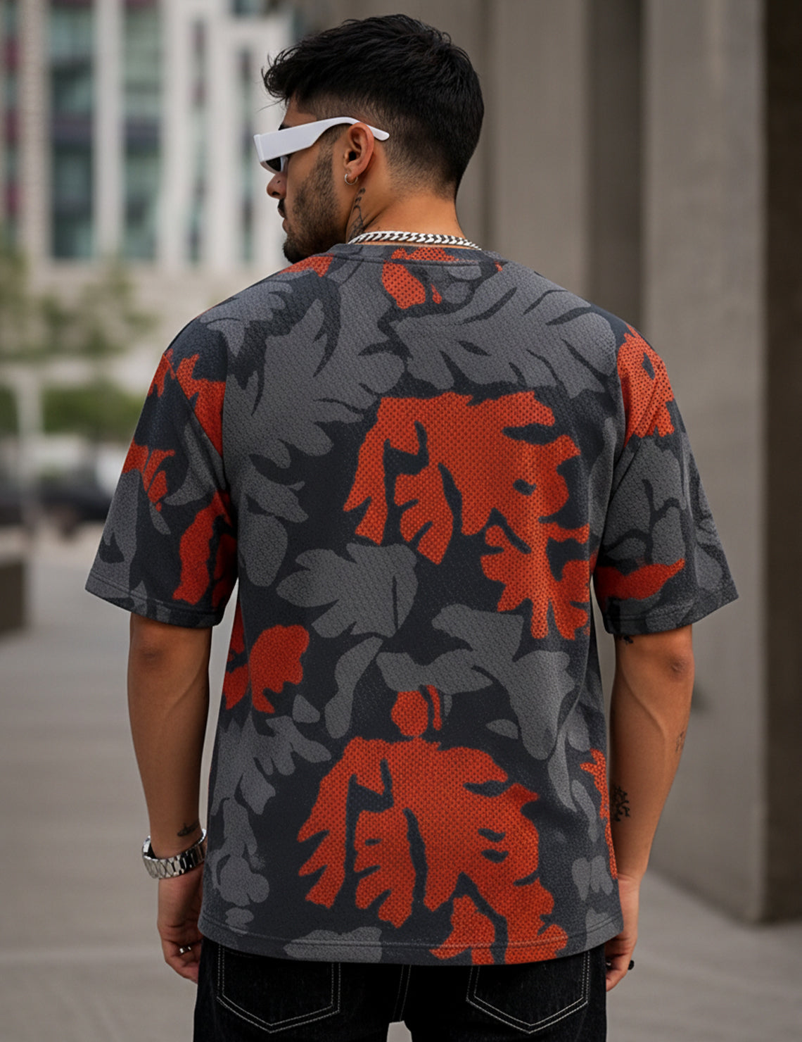 Force Self Design Men Round Neck Multicolor T-Shirt