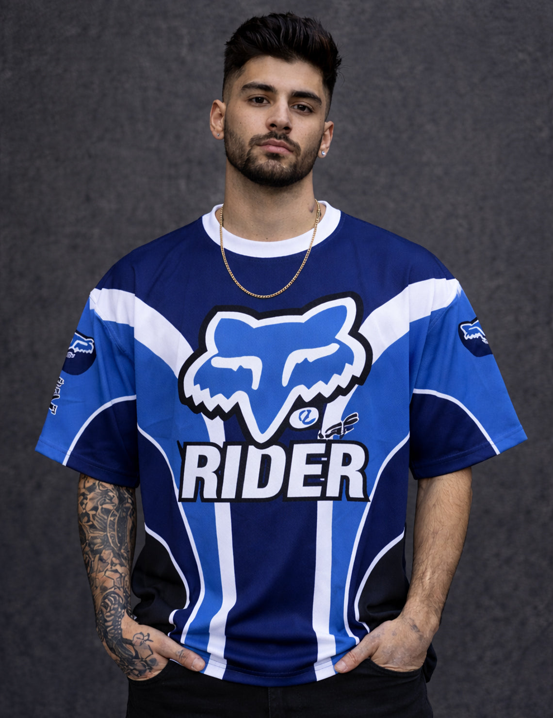 Force Printed Men Round Neck Blue T-Shirt
