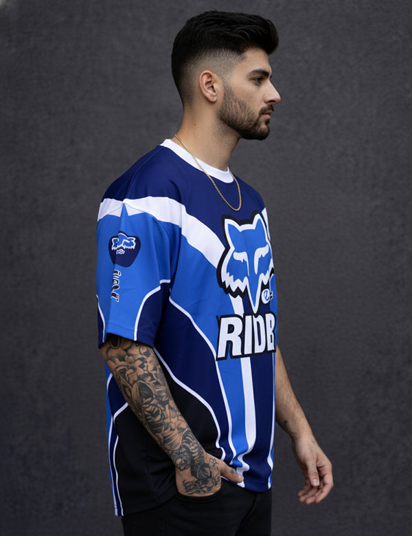 Force Printed Men Round Neck Blue T-Shirt