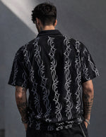 Force Printed Men Zip Neck Black T-Shirt