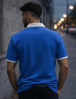 Force Printed Men Polo Neck Dark Blue T-Shirt