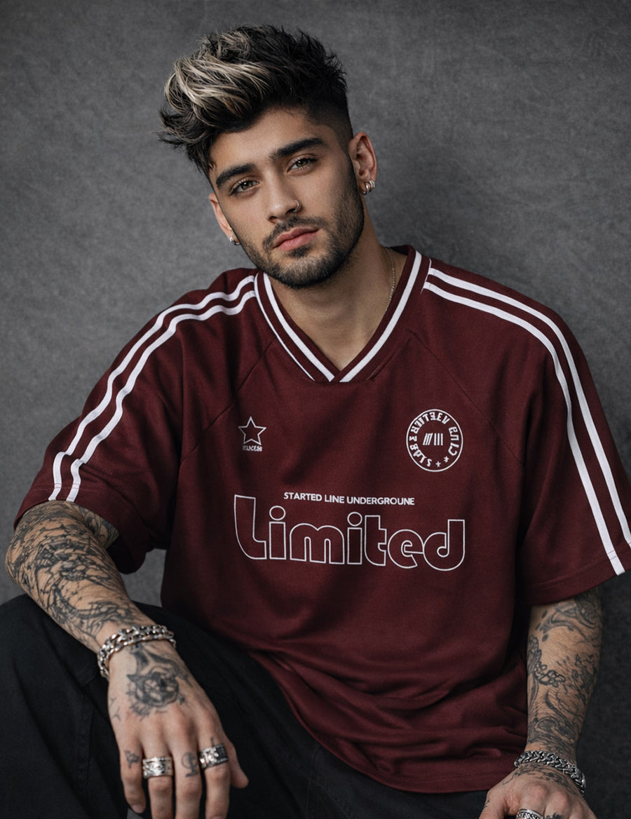 Force Printed Men V Neck Maroon T-Shirt