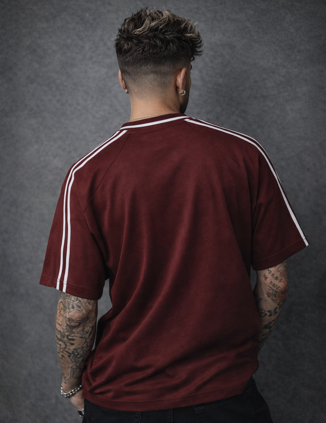 Force Printed Men V Neck Maroon T-Shirt