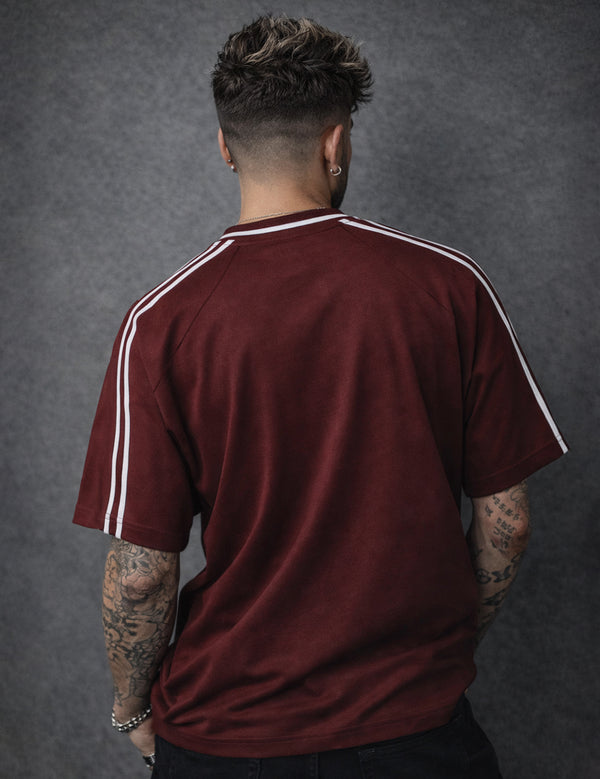 Force Printed Men V Neck Maroon T-Shirt