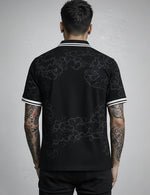 Force Printed Men Zip Neck Black T-Shirt