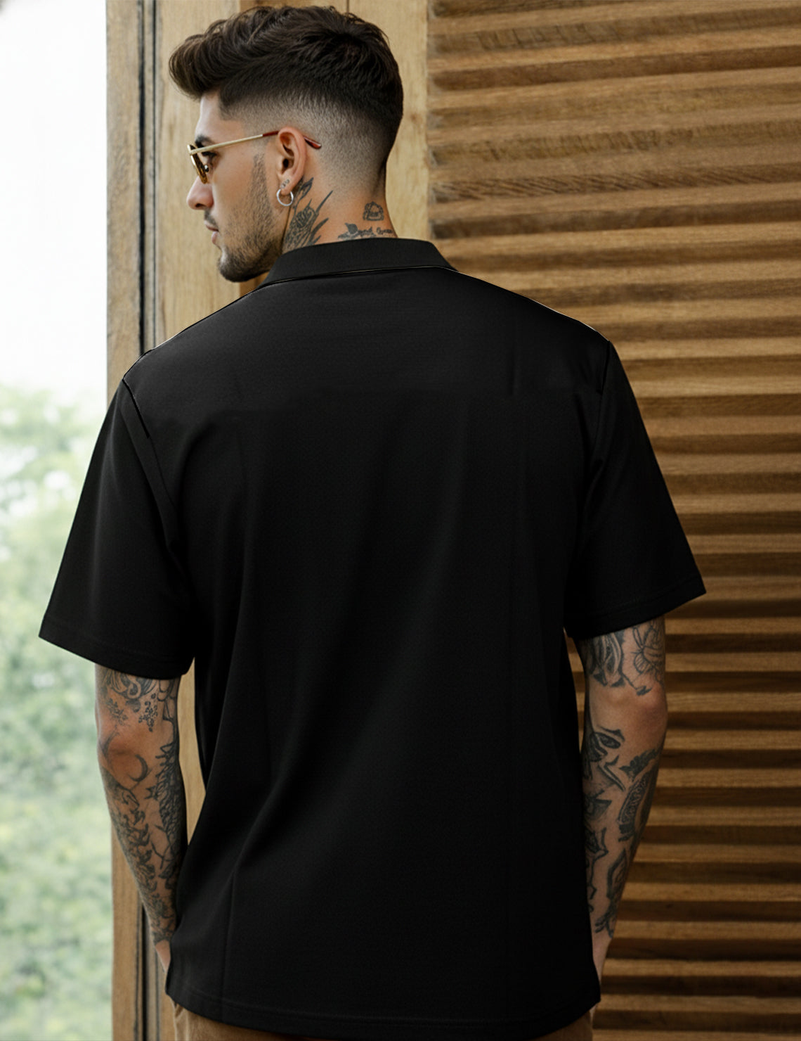 Force Printed Men Zip Neck Multicolor T-Shirt