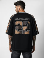Force Printed Men V Neck Black T-Shirt