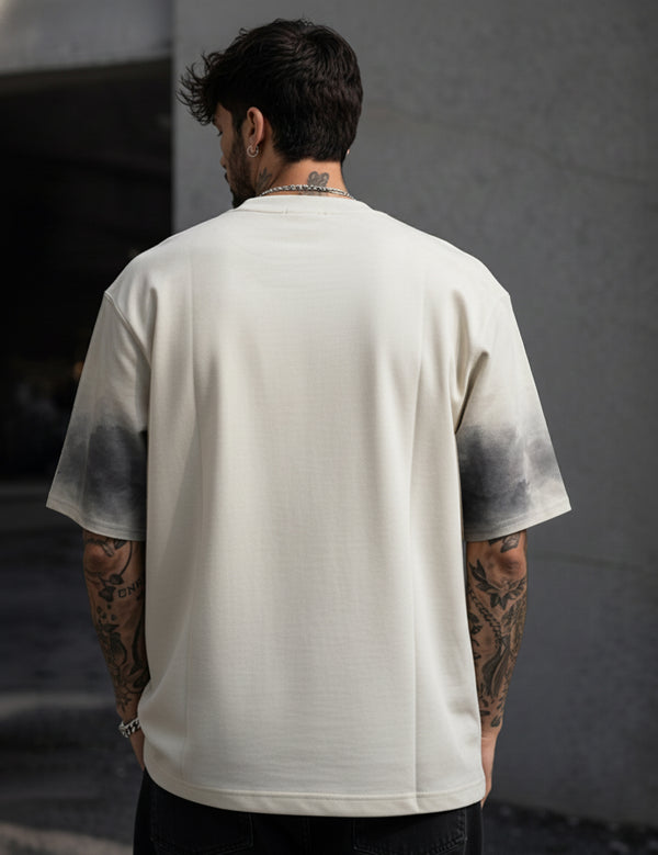 Force Printed Men Round Neck White T-Shirt