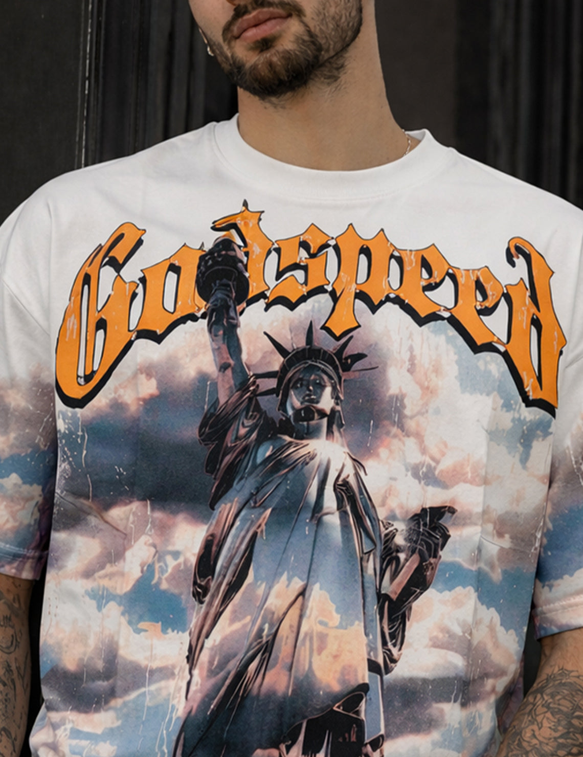 Force Printed Men Round Neck White T-Shirt