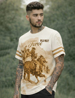 Force Printed Men Round Neck Off-White T-Shirt