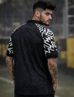 Force Printed Men Polo Neck Black T-Shirt