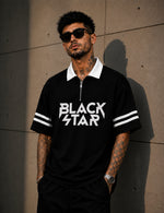 Force Printed Men Zip Neck Black T-Shirt