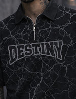 Force Printed Men Zip Neck Black T-Shirt