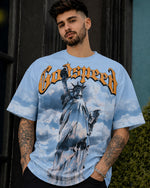 Force Printed Men Round Neck Blue T-Shirt