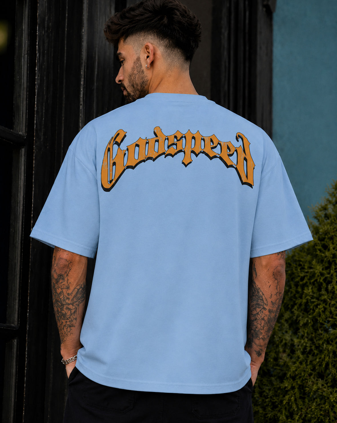 Force Printed Men Round Neck Blue T-Shirt