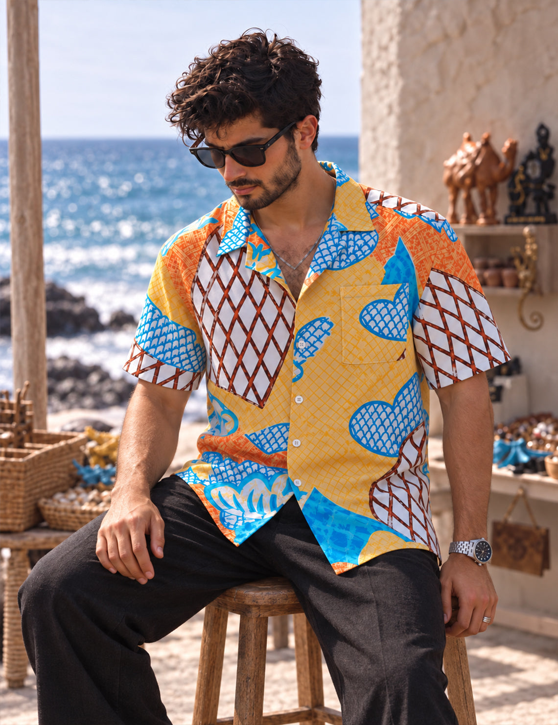 Force Mens Geomatric Print Shirt