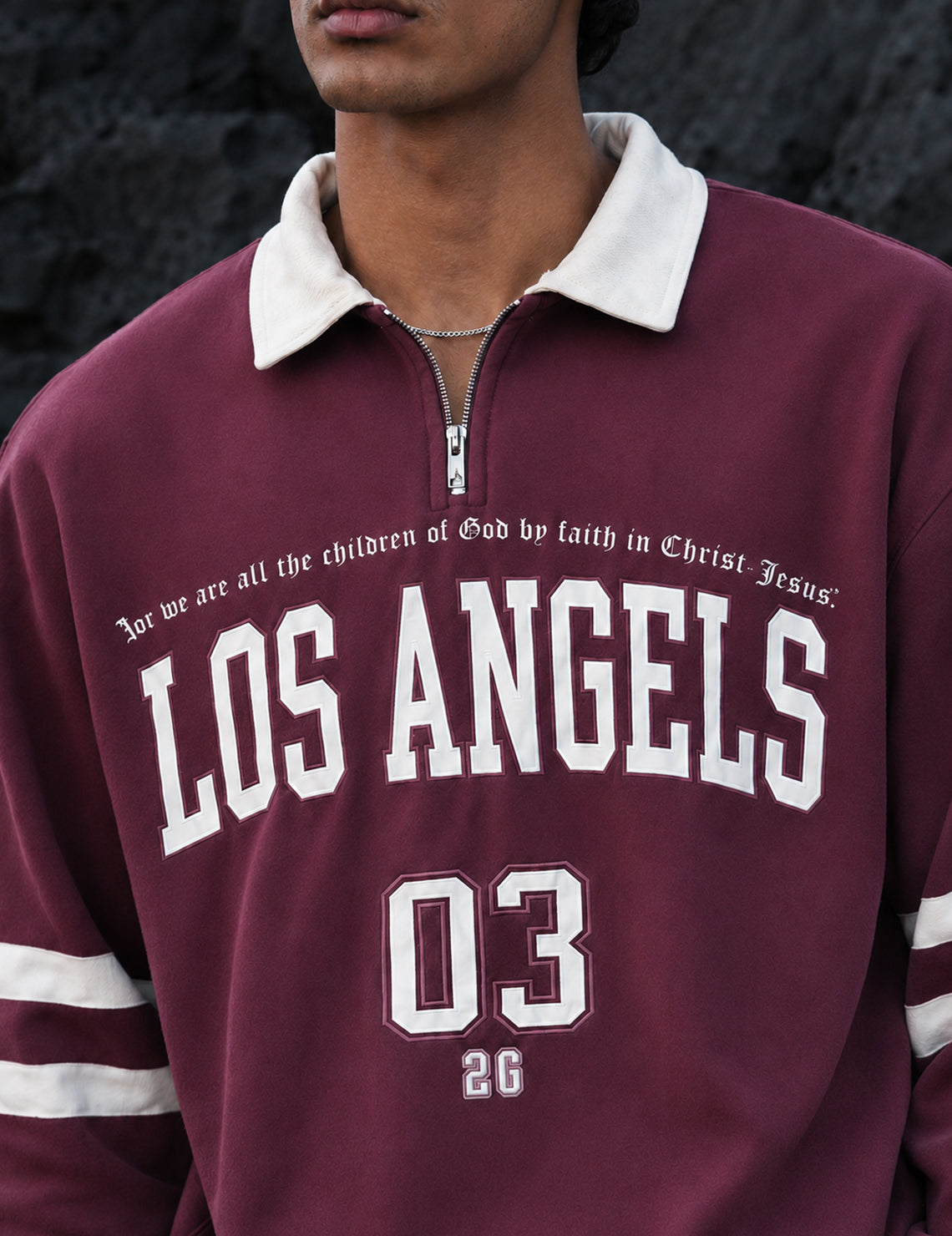 Force Printed Men Zip Neck Maroon T-Shirt