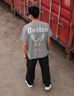 Force Printed Men Round Neck Grey T-Shirt