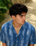 Men Printed Casual Blue Shirt