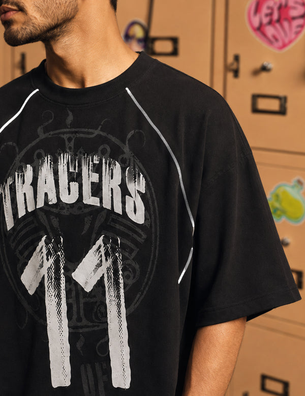 Force Printed Men Round Neck Black T-Shirt
