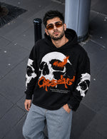 Force Printed Men Black Hooded Sweatshirt
