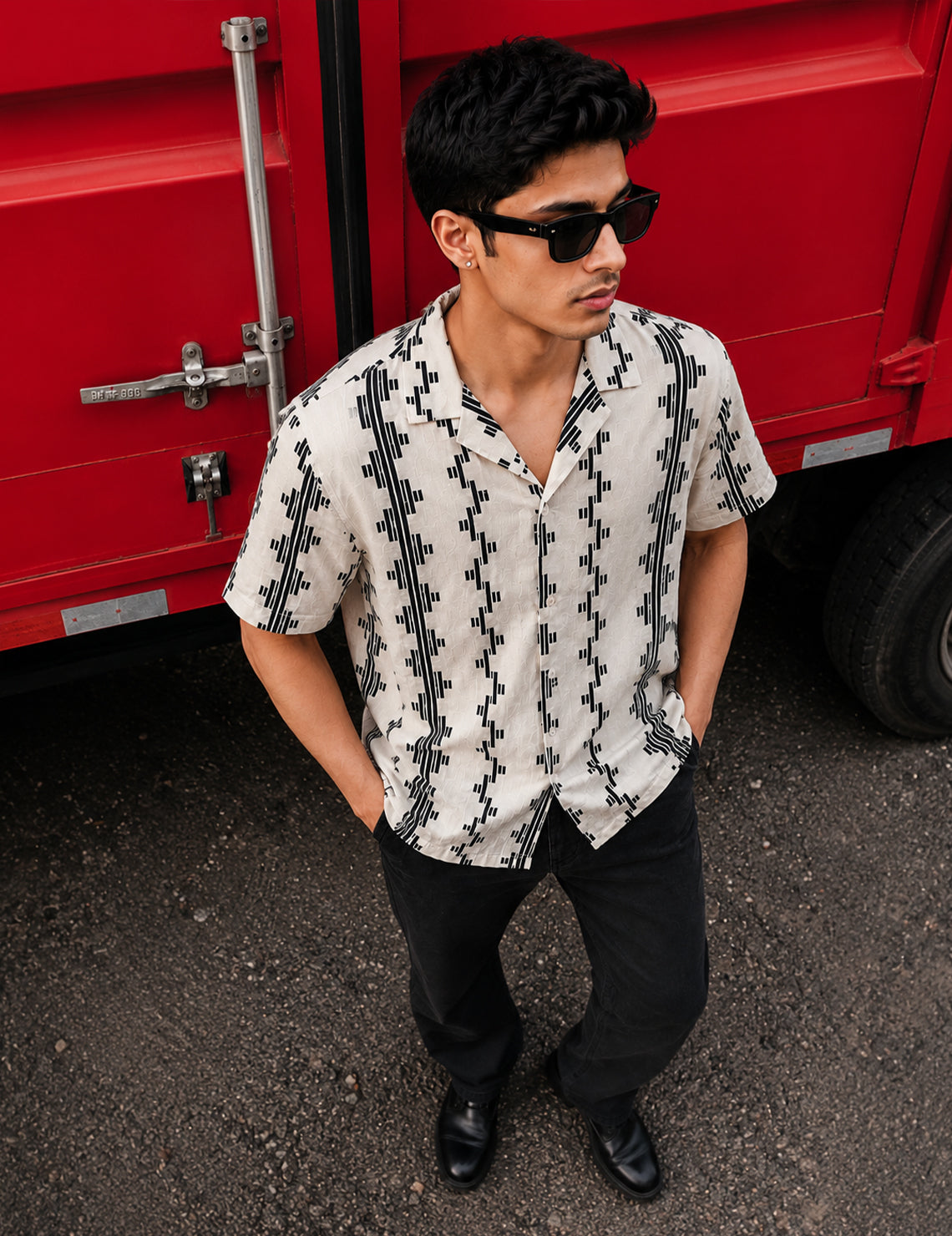 Force Men Printed Casual White Shirt