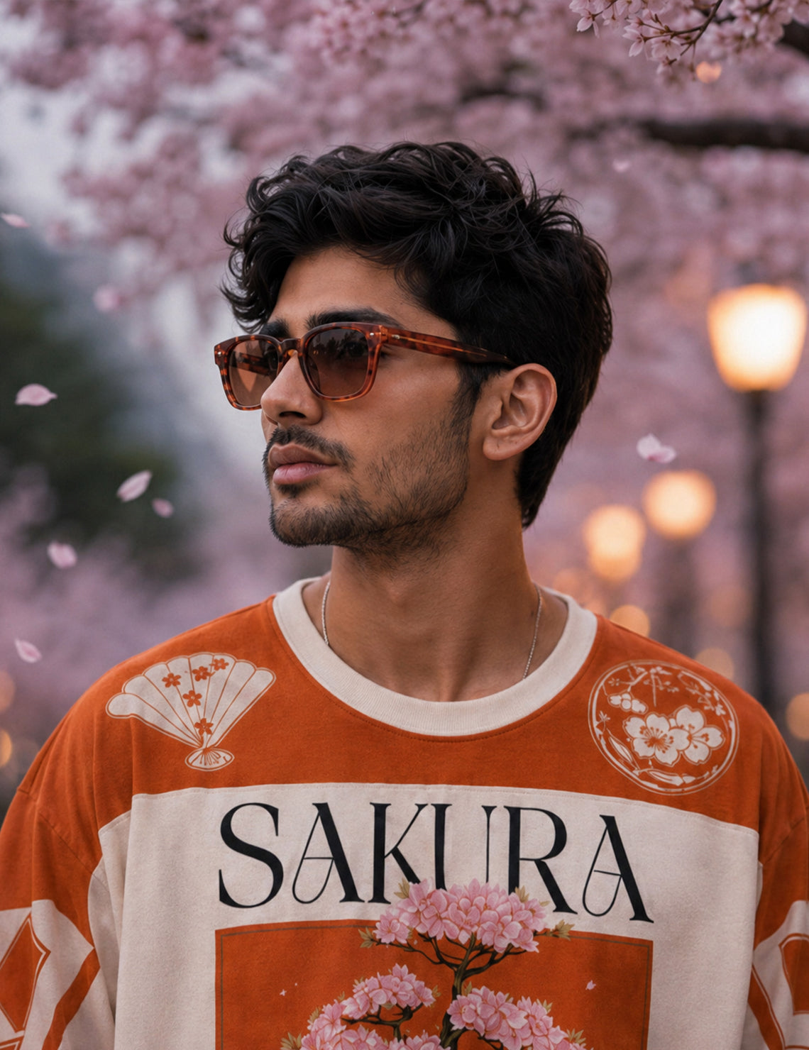 Force Printed Men Round Neck Orange T-Shirt