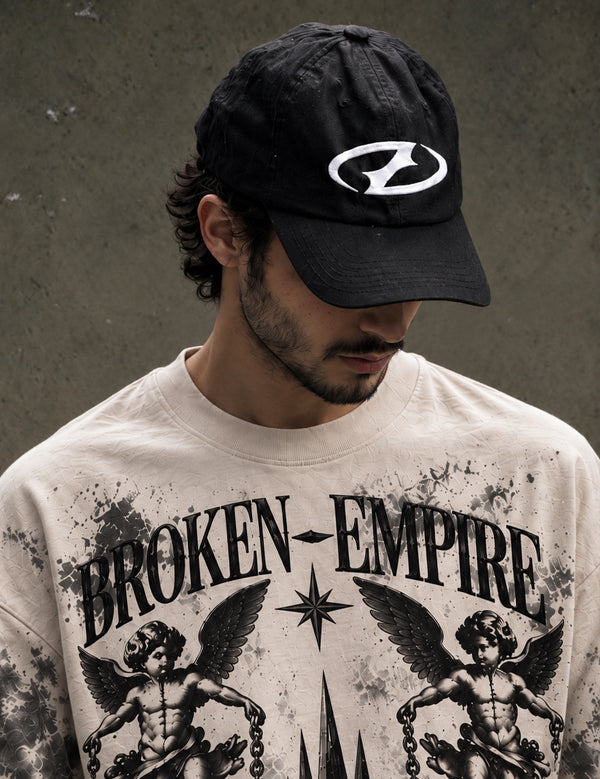 Broken Empire – Cream Half-Sleeve Graphic T-Shirt