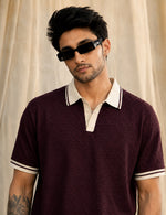 Force Solid Men Polo Neck WINE T-Shirt