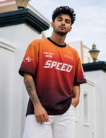 Force Printed Men Round Neck Orange T-Shirt