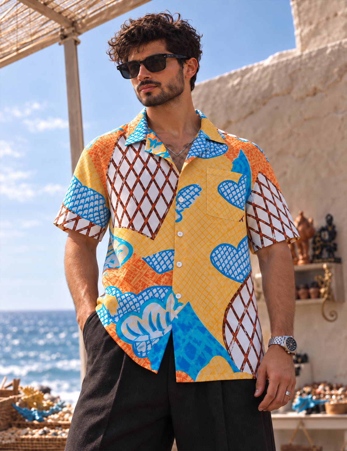 Force Mens Geomatric Print Shirt