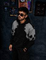 Force Printed Men Black Hooded Sweatshirt