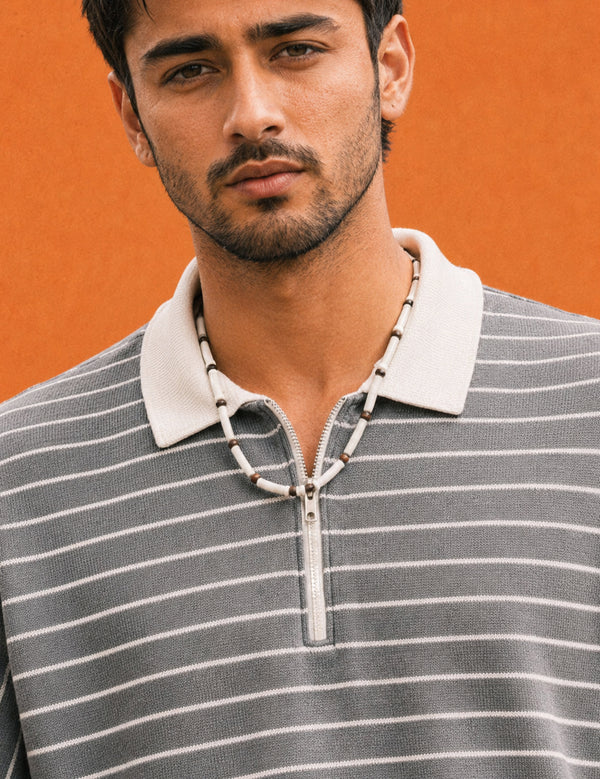 Force Printed Men Zip Neck Reversible T-Shirt
