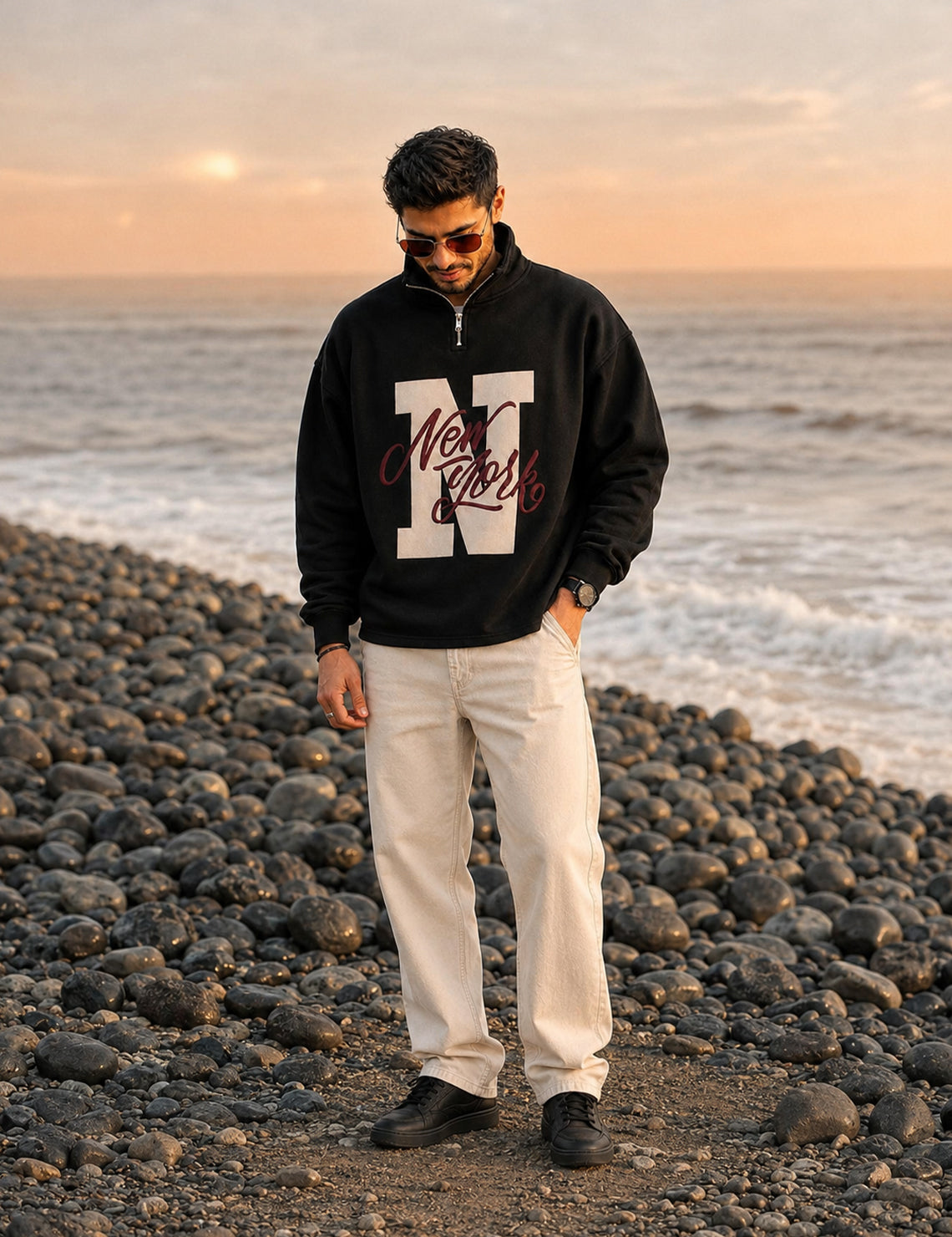 Force Printed Men Black Sweatshirt