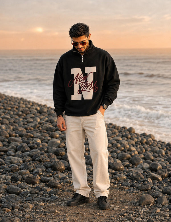 Force Printed Men Black Sweatshirt