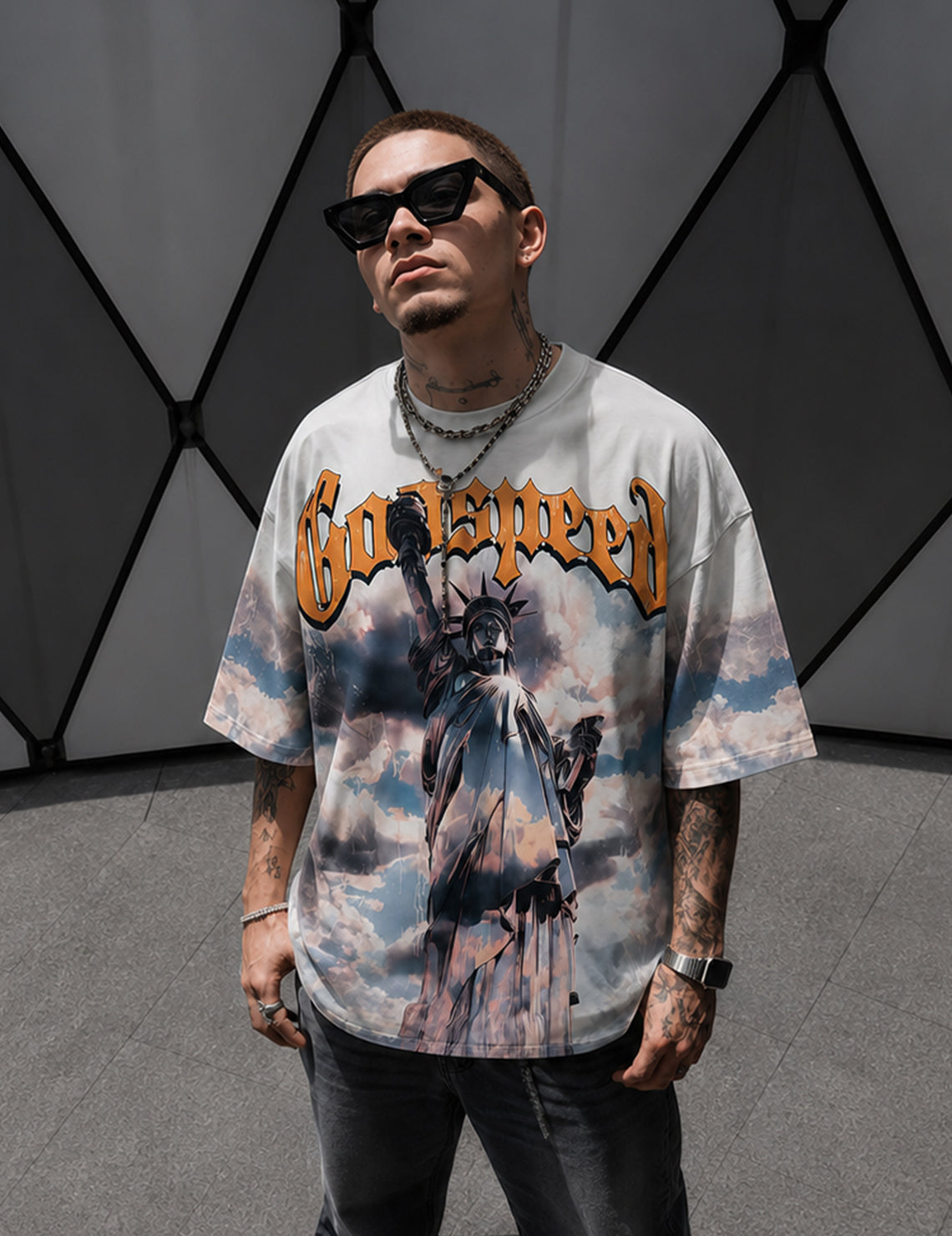 Force Printed Men Round Neck White T-Shirt