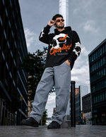 Force Printed Men Black Hooded Sweatshirt
