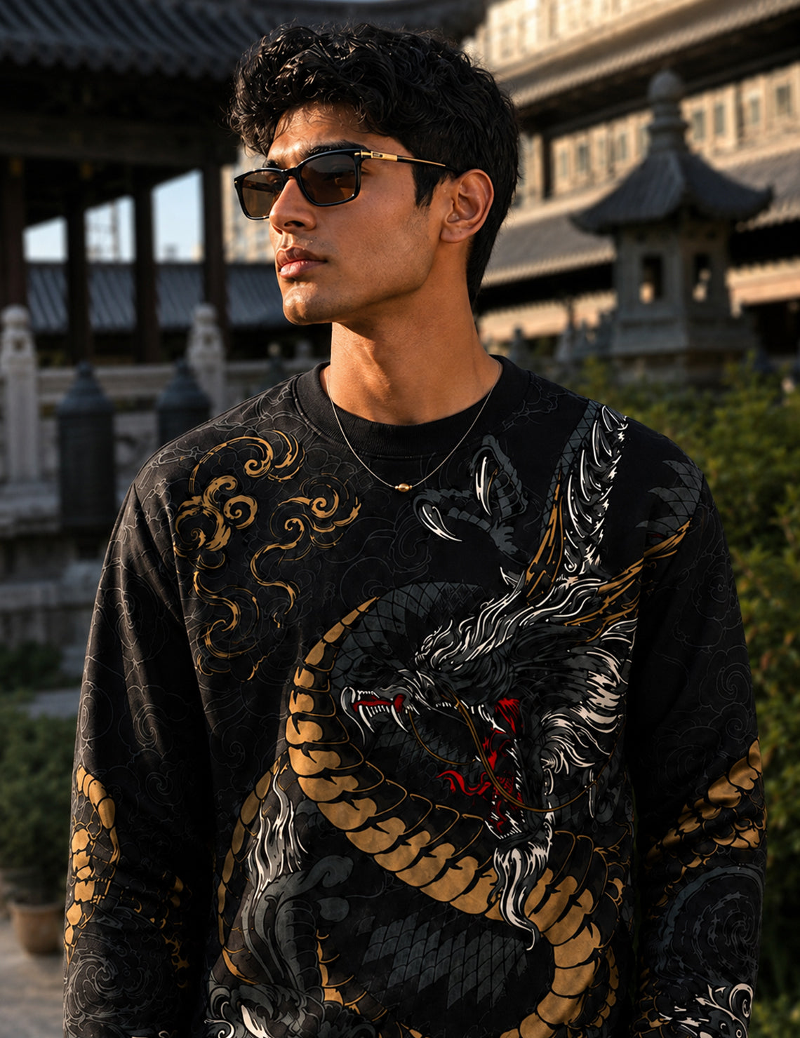 Force Printed Men Round Neck Black T-Shirt