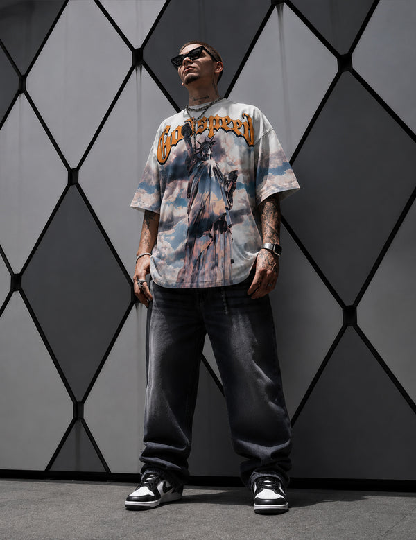 Force Printed Men Round Neck White T-Shirt