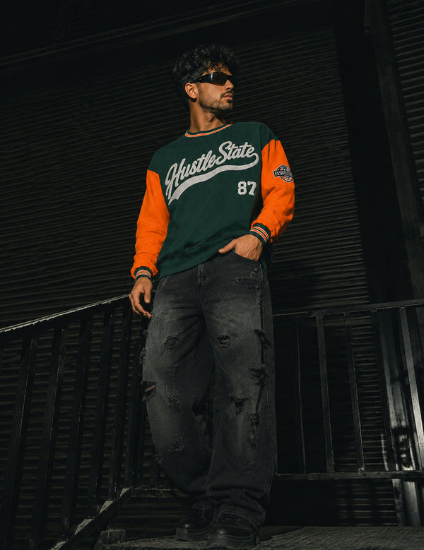 Force Printed Men Green Sweatshirt