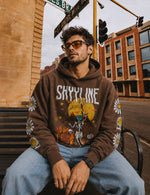 Force Printed Men Brown Hooded Sweatshirt