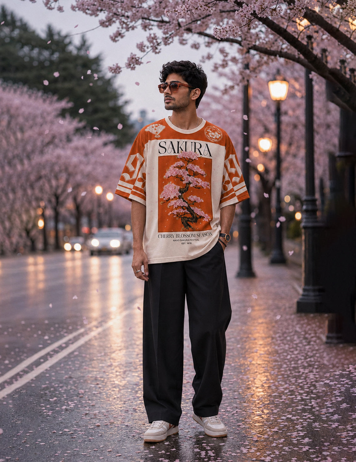 Force Printed Men Round Neck Orange T-Shirt