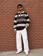 Force Printed Men Zip Neck Beige T-Shirt