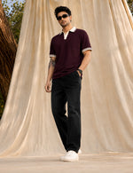 Force Solid Men Polo Neck WINE T-Shirt