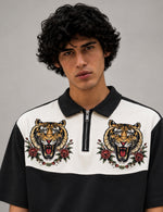 Force Printed Men Zip Neck Multicolor T-Shirt