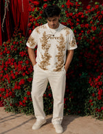 Force Printed Men Round Neck Beige T-Shirt