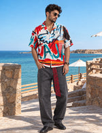 Force Mens Abstract Print White Shirt