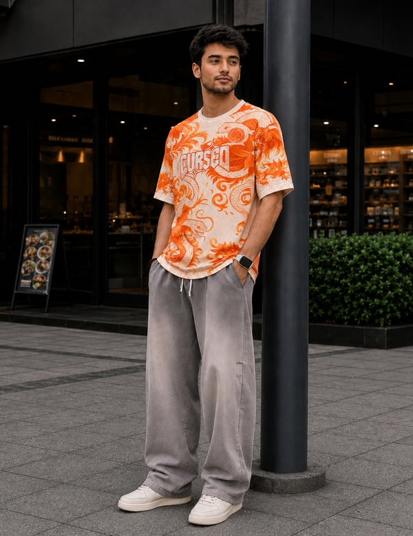 Force Printed Men Round Neck White T-Shirt