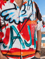 Force Mens Abstract Print White Shirt