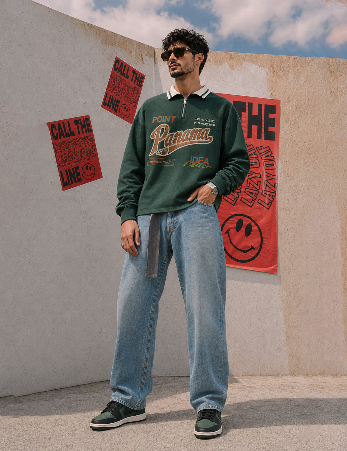Force Printed Men Green Sweatshirt